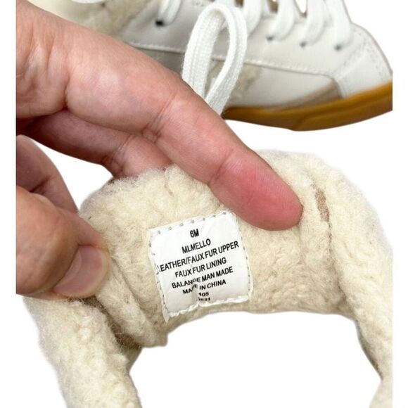 Marc Fisher Ltd. Sneaker Size 6 Tan White Suede Faux Shearling Winter Shoes - Picture 8 of 11